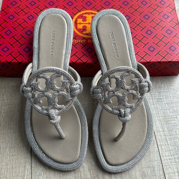 Tory Burch Shoes - Miller knotted pave emebllished crystal/suede